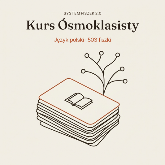 🎓 Język polski na fiszkach: Kurs Ósmoklasisty (Zestaw)