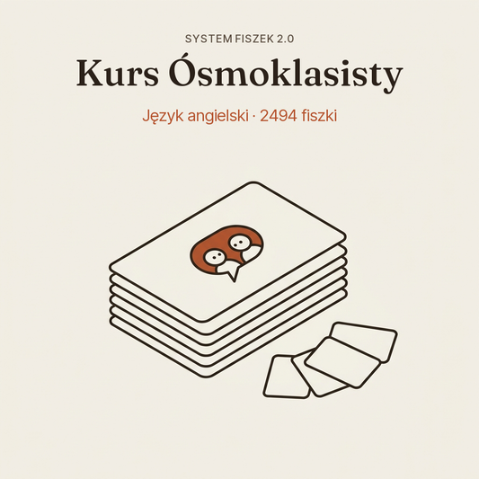 🎓 Język angielski na fiszkach: Kurs Ósmoklasisty (Zestaw)
