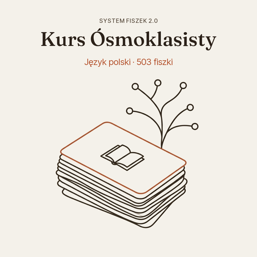 🎓 Język polski na fiszkach: Kurs Ósmoklasisty (Zestaw)