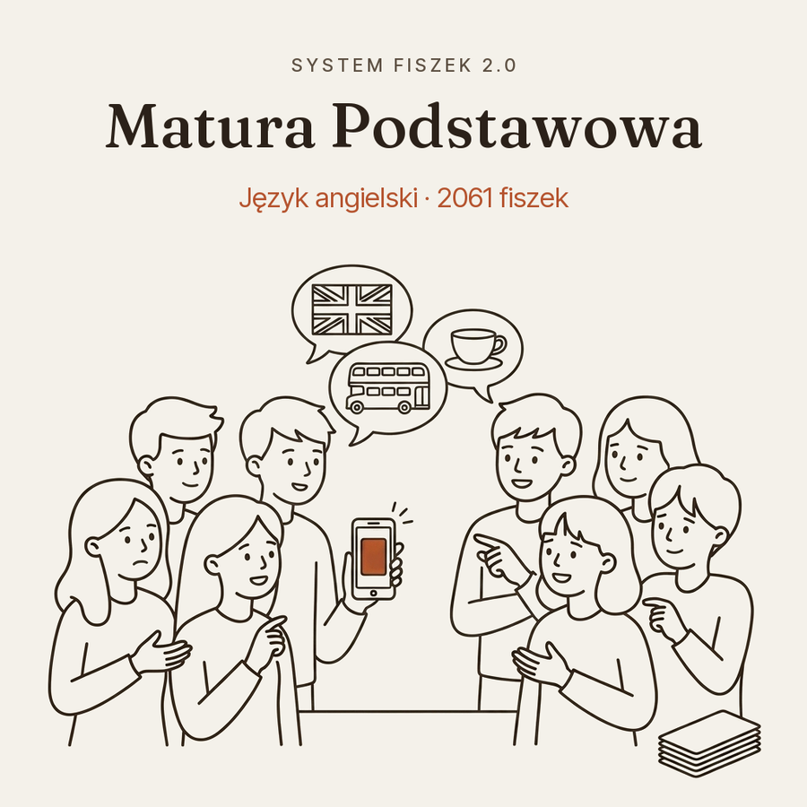 🎓 Język angielski na fiszkach: Matura Podstawowa (Zestaw)